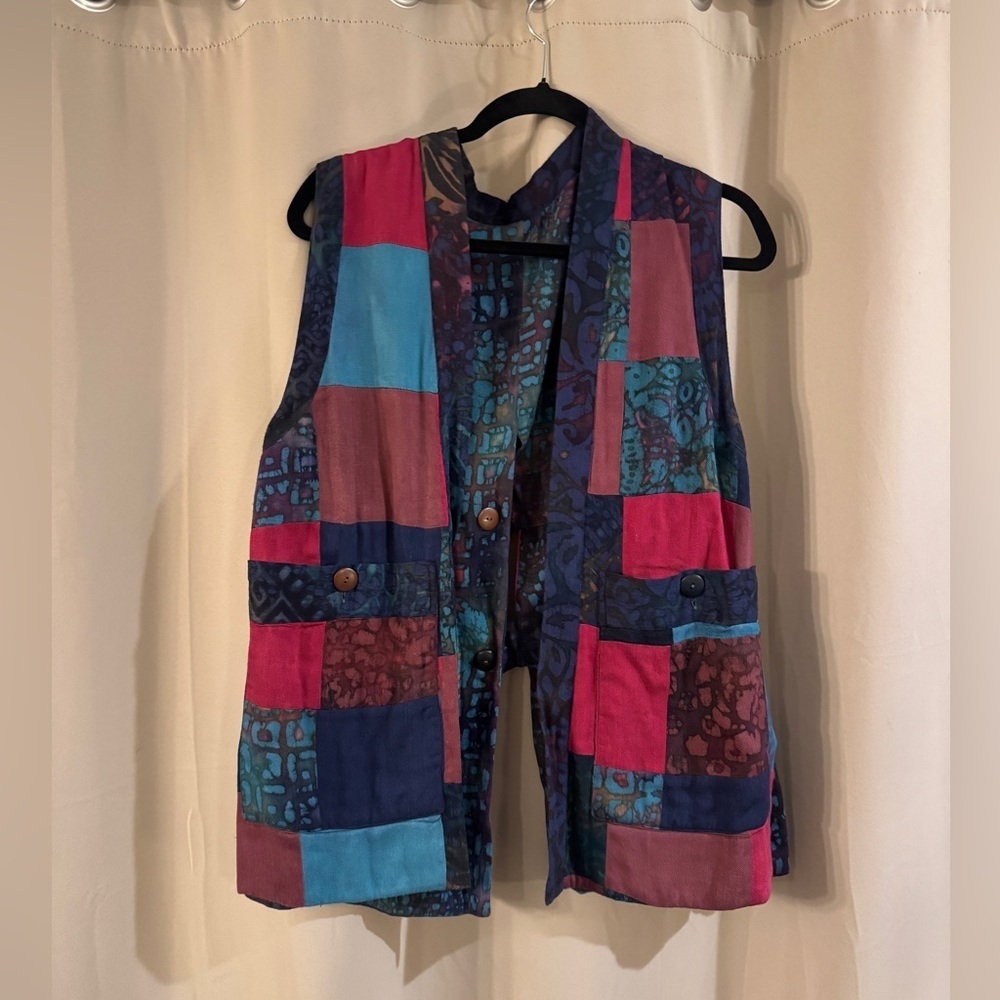 Winter Sun Vintage  Colorful Patchwork Vest
